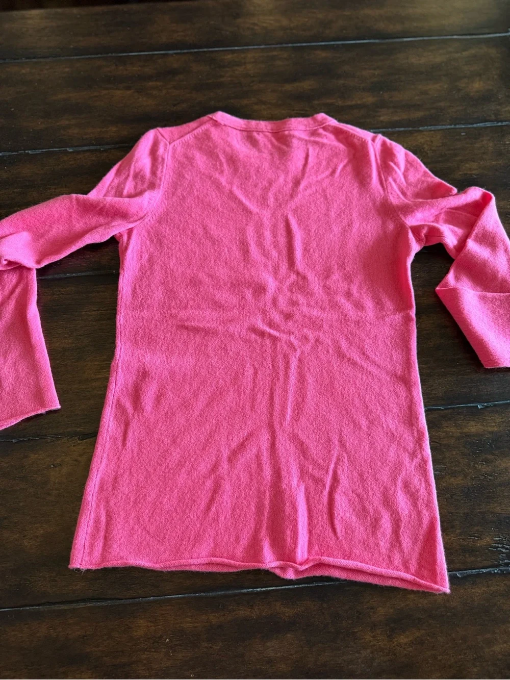 J. Crew 100% Italian Cashmere Bright Pink Crewneck Pullover Sweater Size S